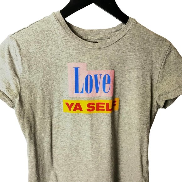 Mighty Fine Love Ya Self T Shirt Graphic Tee Top Short Sleeve Cotton Solid Logo - Picture 2 of 9